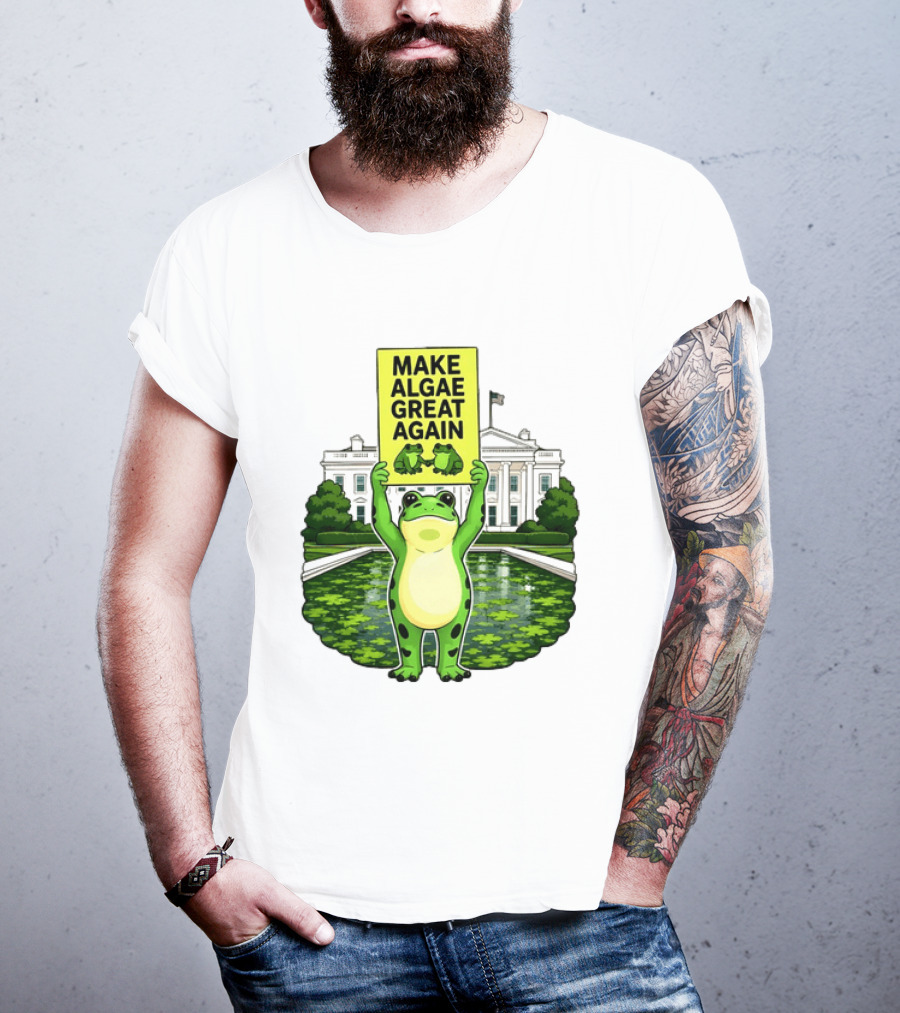 Frogs Team Algae Make Algae Great Again At White House 2026 T-Shirt