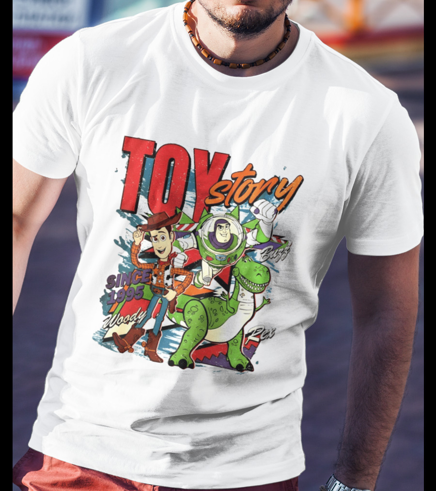 Toy Story Woody Buzz Rex Since 1995 Animated Adventure T-Shirt