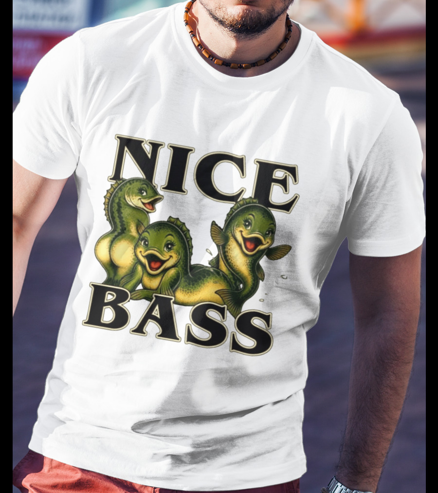 Nice Bass Fishing Pun Angler Humor Trio Fish T-Shirt