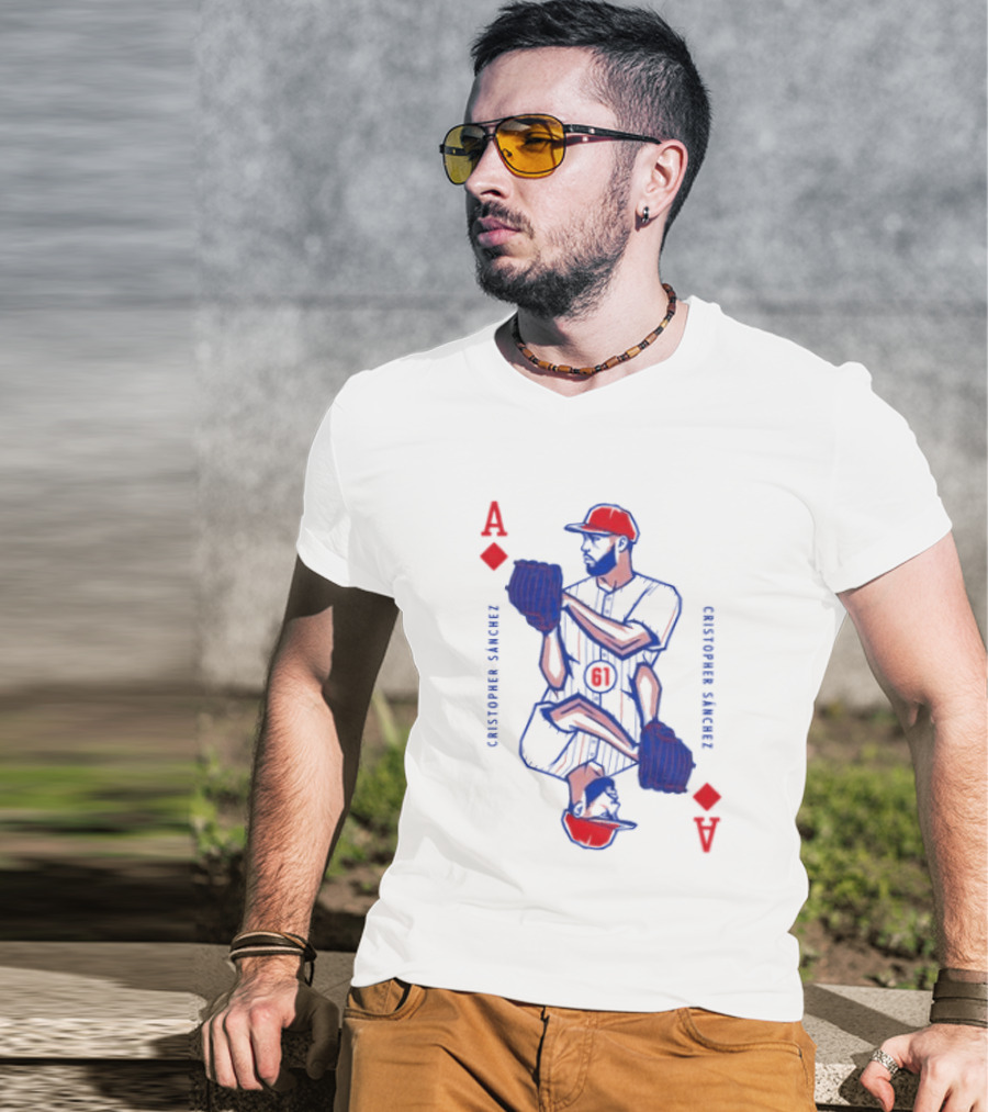 Cristopher Sánchez Philadelphia Phillies Ace Of Diamonds Playing Card T-Shirt