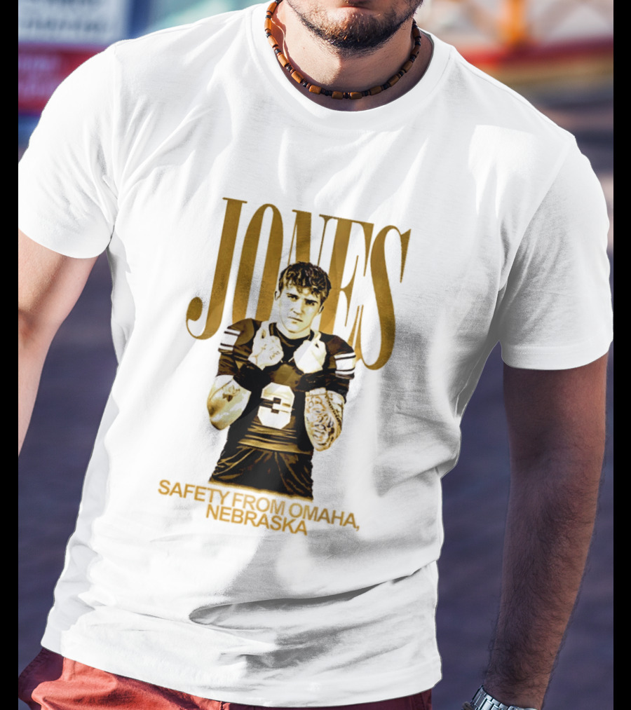 Mason Jones Nebraska Cornhuskers Safety From Omaha Football Player T-Shirt