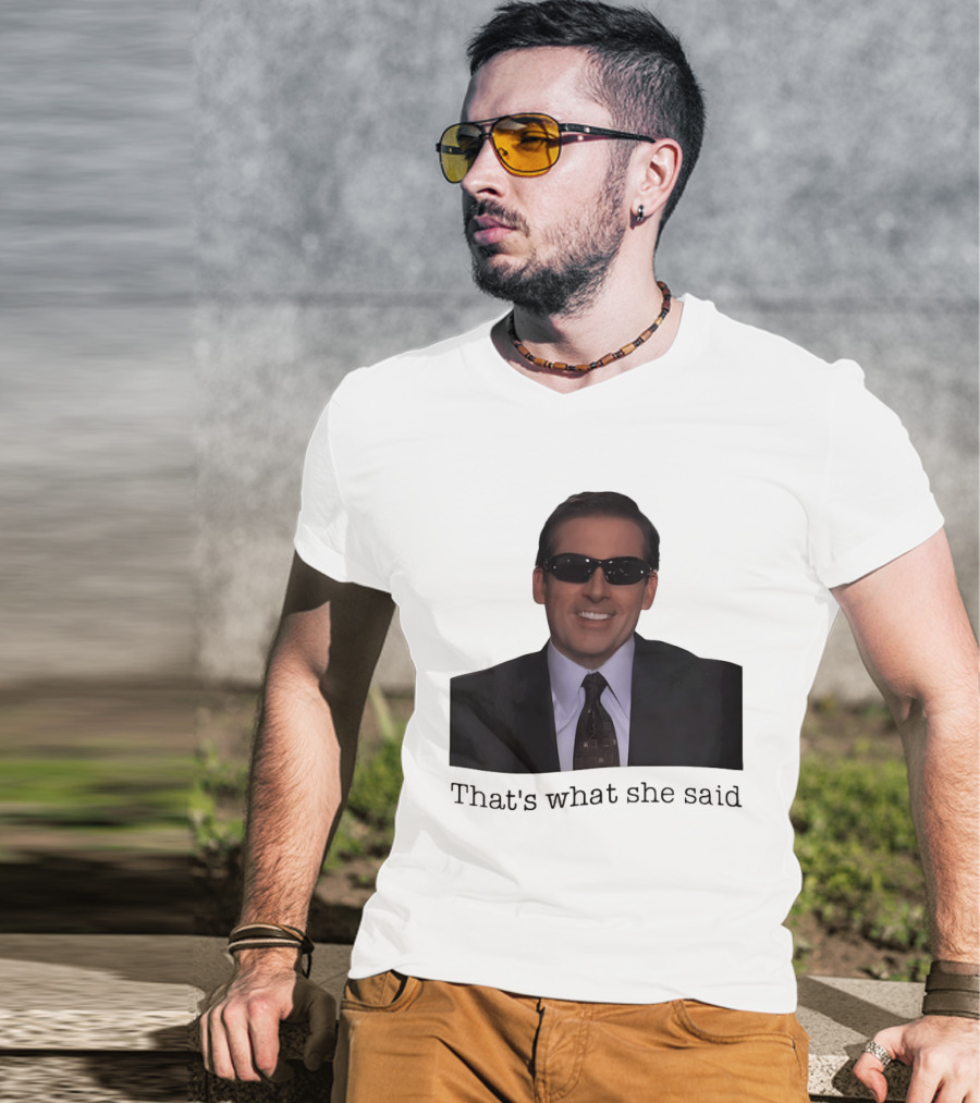 Michael Scott That's What She Said Sunglasses Suit T-Shirt