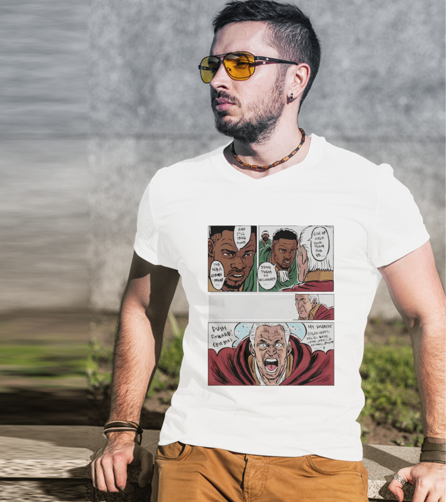 Milwaukee Bucks Giannis Antetokounmpo To Miami Give Up Half Your Team NBA Champion Push Forward T-Shirt