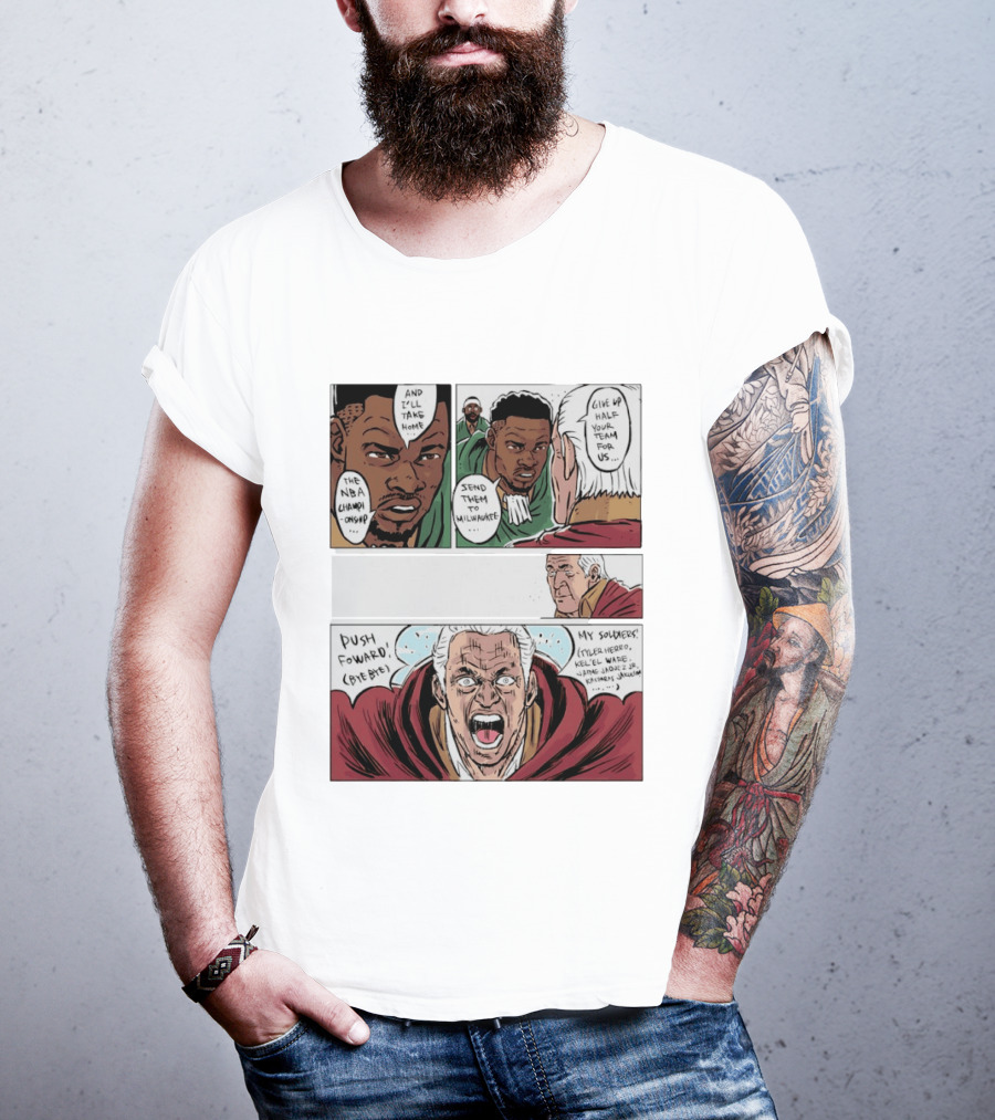 Milwaukee Bucks Giannis Antetokounmpo To Miami Give Up Half Your Team NBA Champion Push Forward T-Shirt