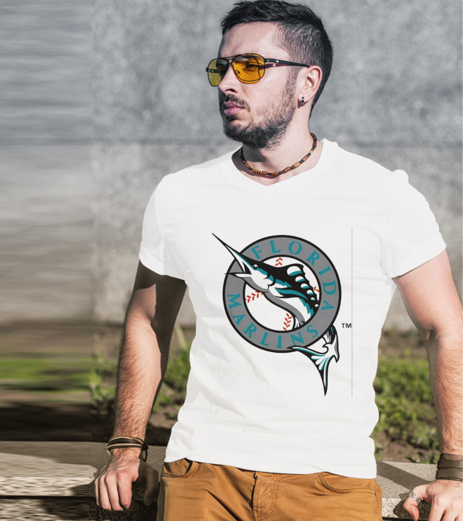 Florida Marlins MLB Baseball Team Logo Authentic Merchandise T-Shirt