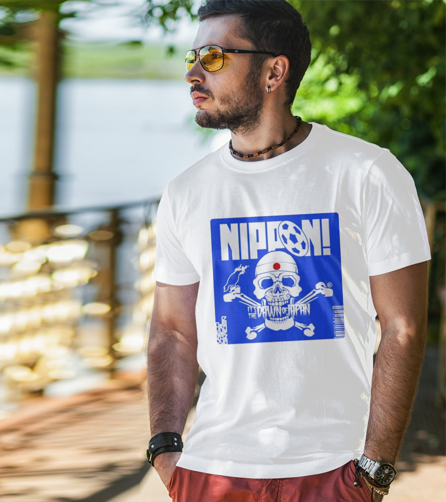 Nippon It's The Dawn Of Japan Skull Crossbones Soccer Ball T-Shirt