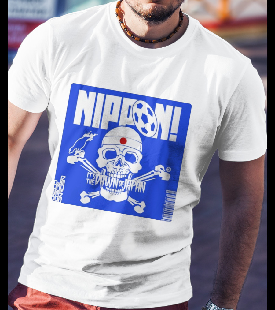 Nippon It's The Dawn Of Japan Skull Crossbones Soccer Ball T-Shirt