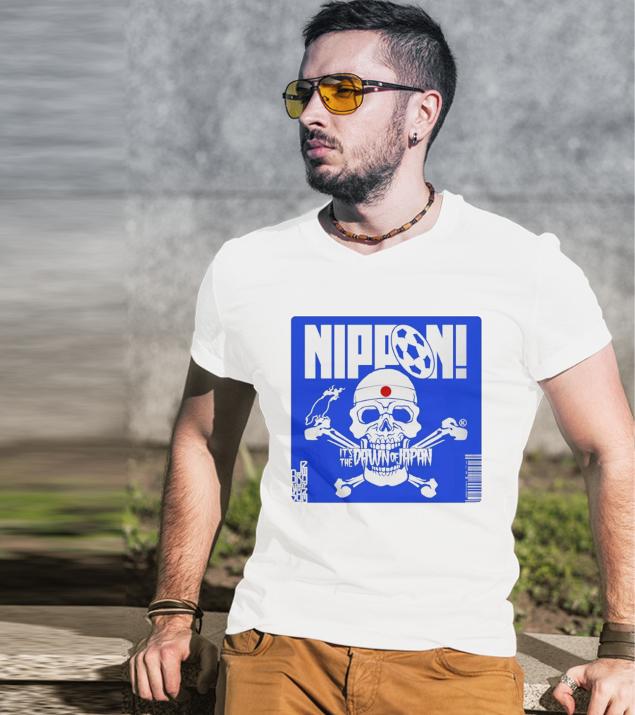 Nippon It's The Dawn Of Japan Skull Crossbones Soccer Ball T-Shirt