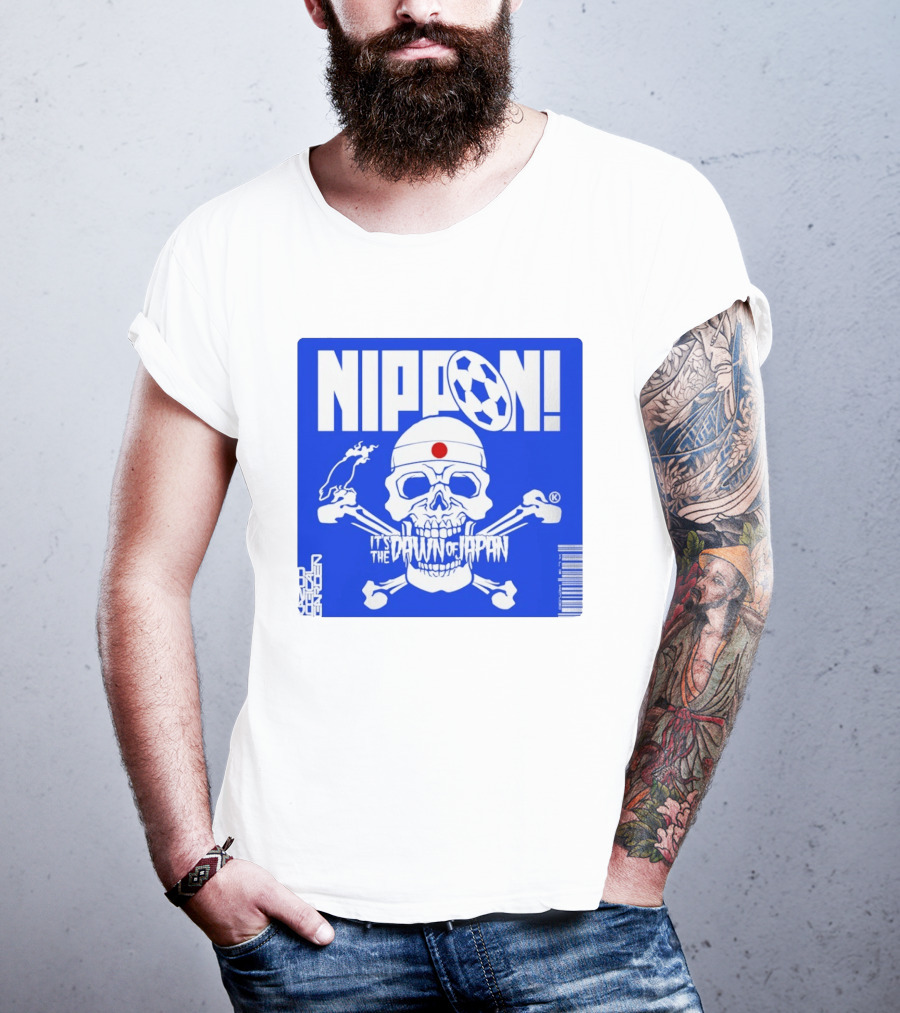 Nippon It's The Dawn Of Japan Skull Crossbones Soccer Ball T-Shirt