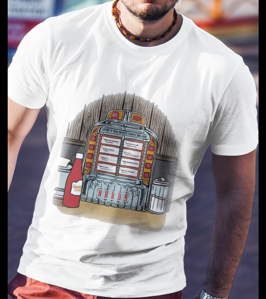 Hardy Jukebox Favorite Country Songs Vintage Scene T-Shirt
