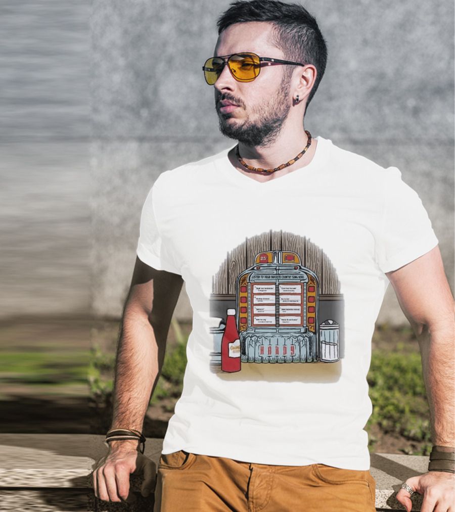 Hardy Jukebox Favorite Country Songs Vintage Scene T-Shirt