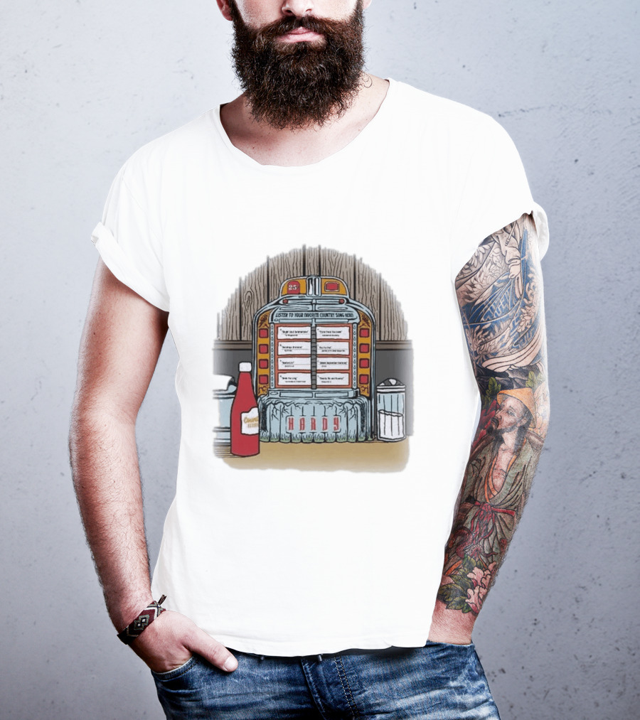 Hardy Jukebox Favorite Country Songs Vintage Scene T-Shirt