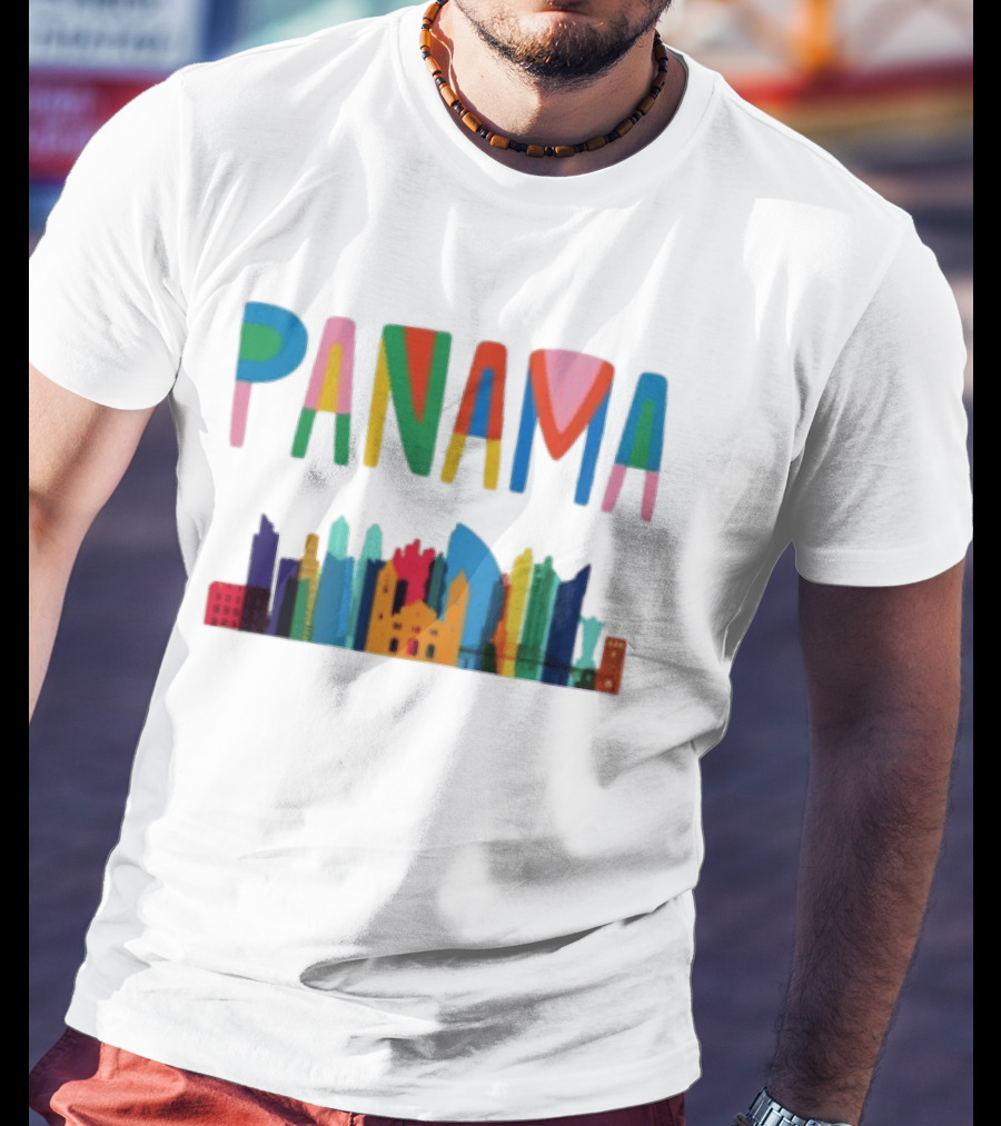 Panama Colorful Cityscape Skyline T-Shirt
