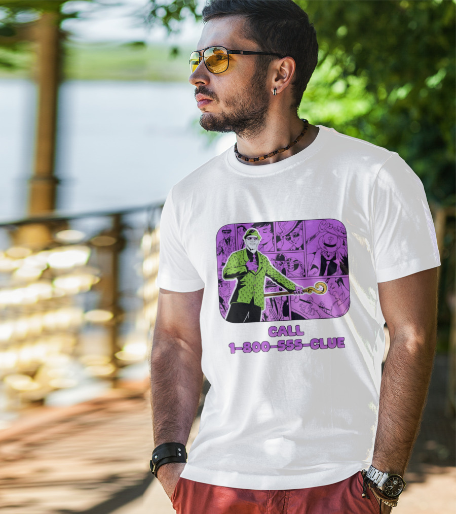 The Riddler Call 1 800 555 CLUE DC Comics Batman T-Shirt
