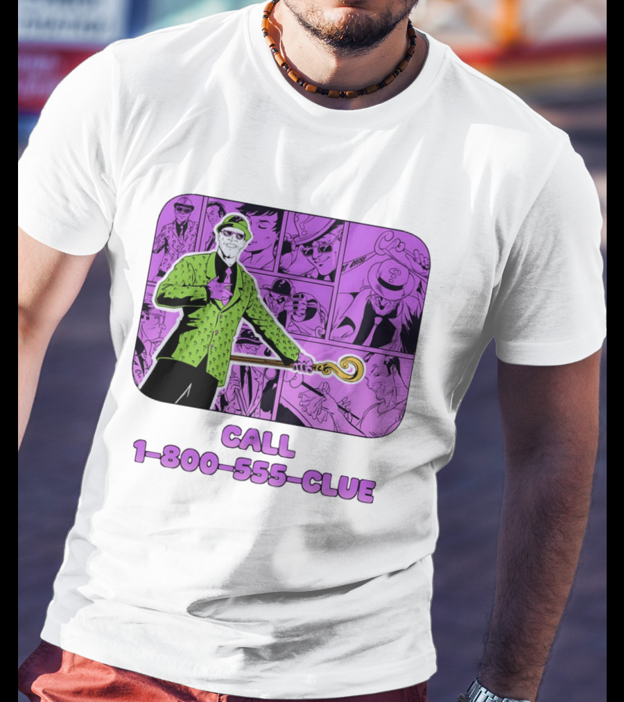 The Riddler Call 1 800 555 CLUE DC Comics Batman T-Shirt