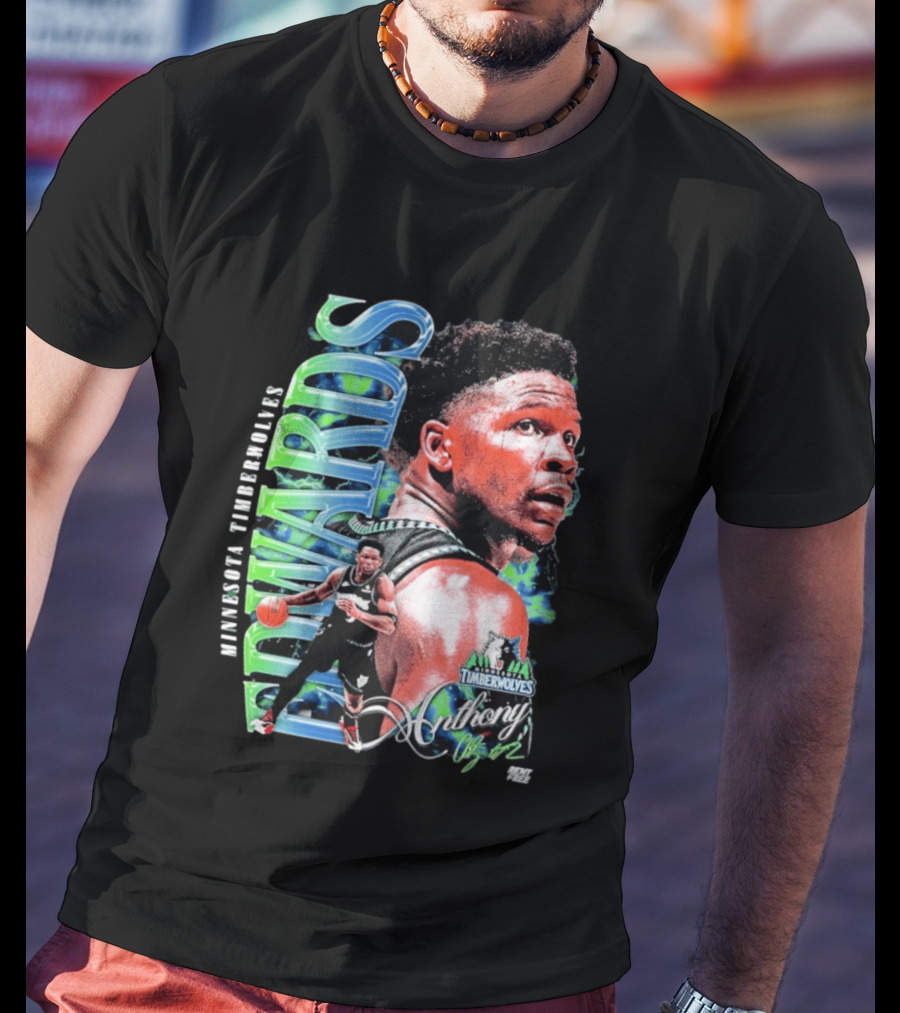 Anthony Edwards Minnesota Timberwolves Basketball Star Collage T-Shirt
