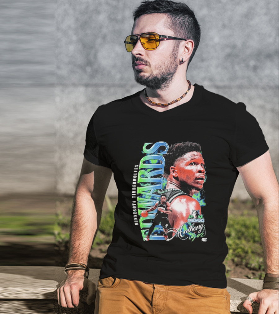 Anthony Edwards Minnesota Timberwolves Basketball Star Collage T-Shirt