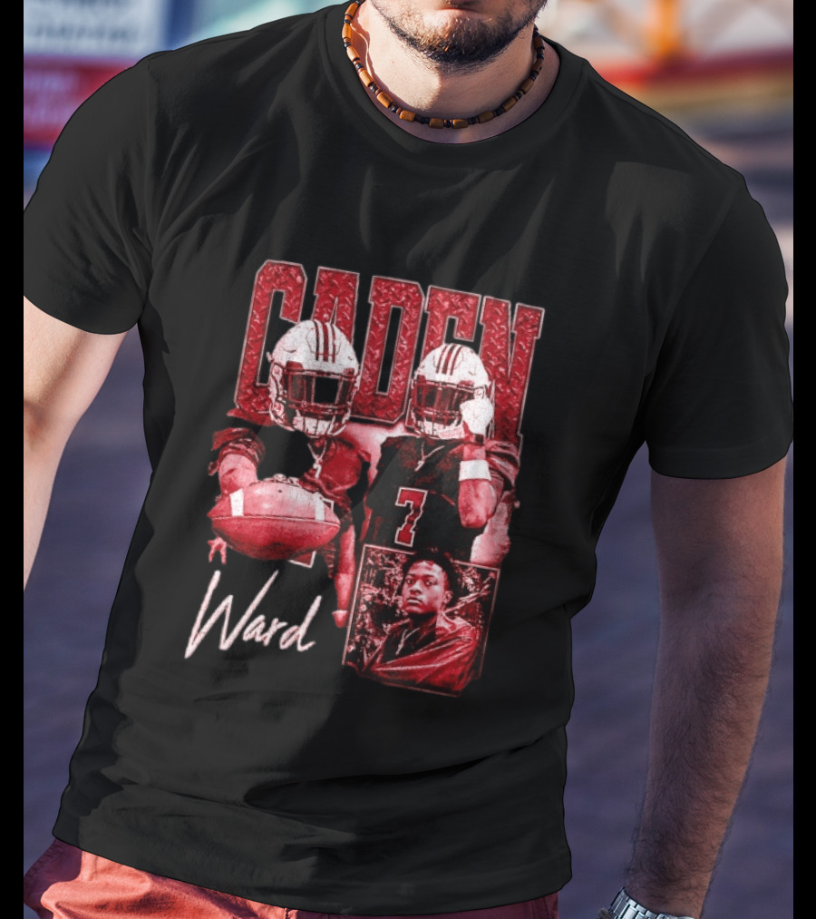 Caden Ward American Football Athlete Sports Number 7 T-Shirt