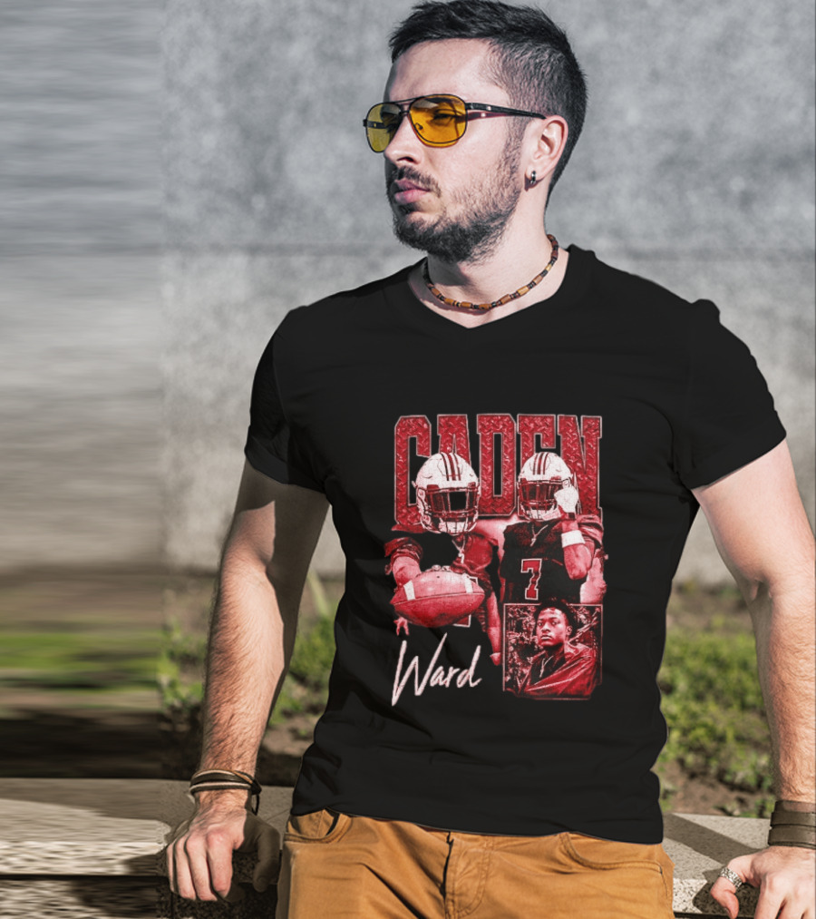 Caden Ward American Football Athlete Sports Number 7 T-Shirt