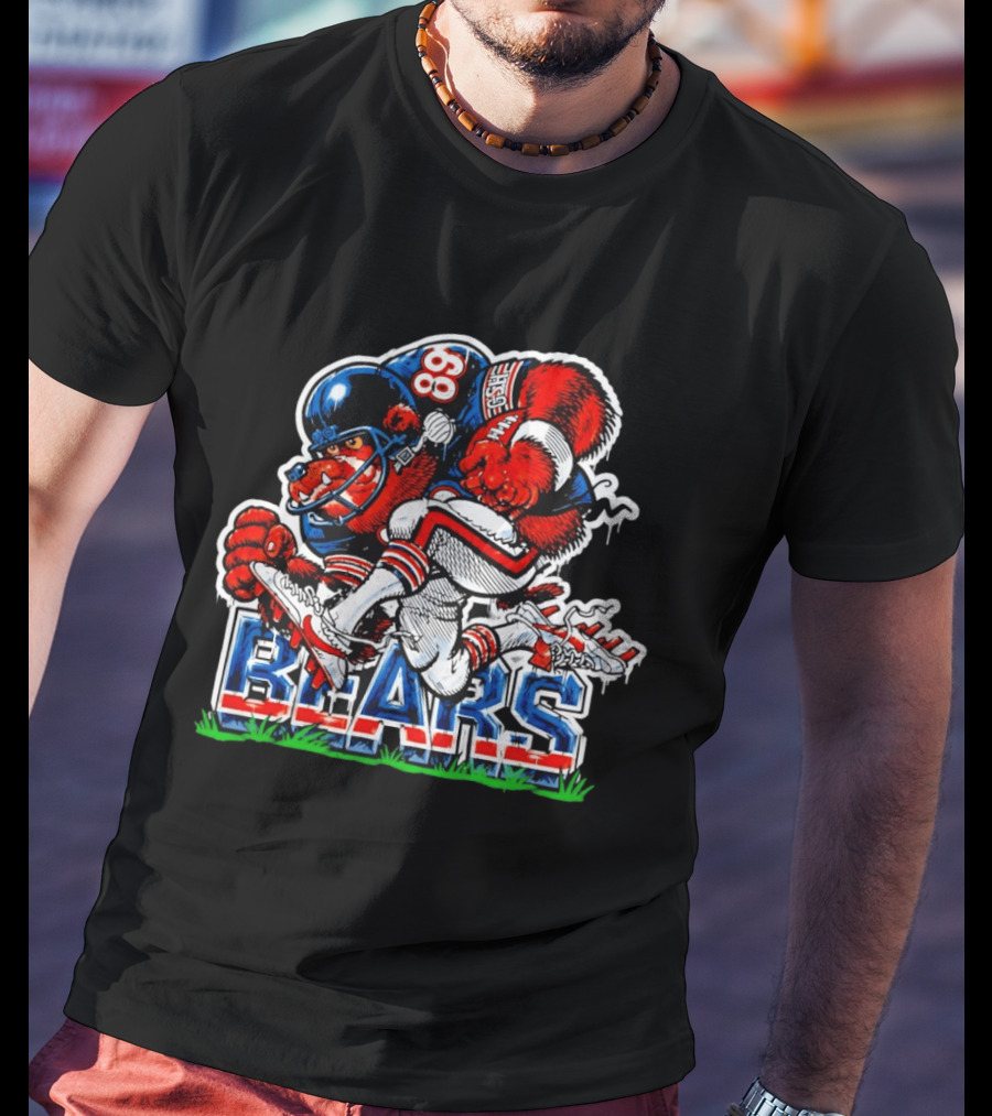Chicago Bears Football 89 Cartoon Mascot Charge T-Shirt