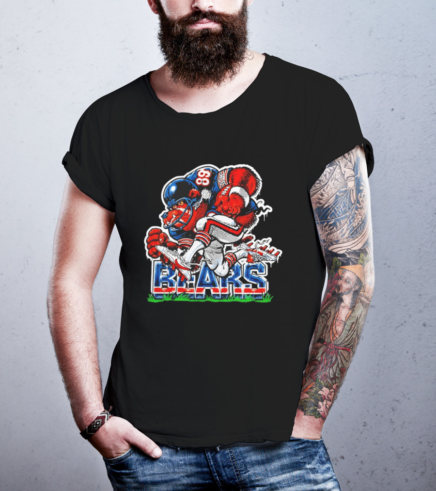 Chicago Bears Football 89 Cartoon Mascot Charge T-Shirt