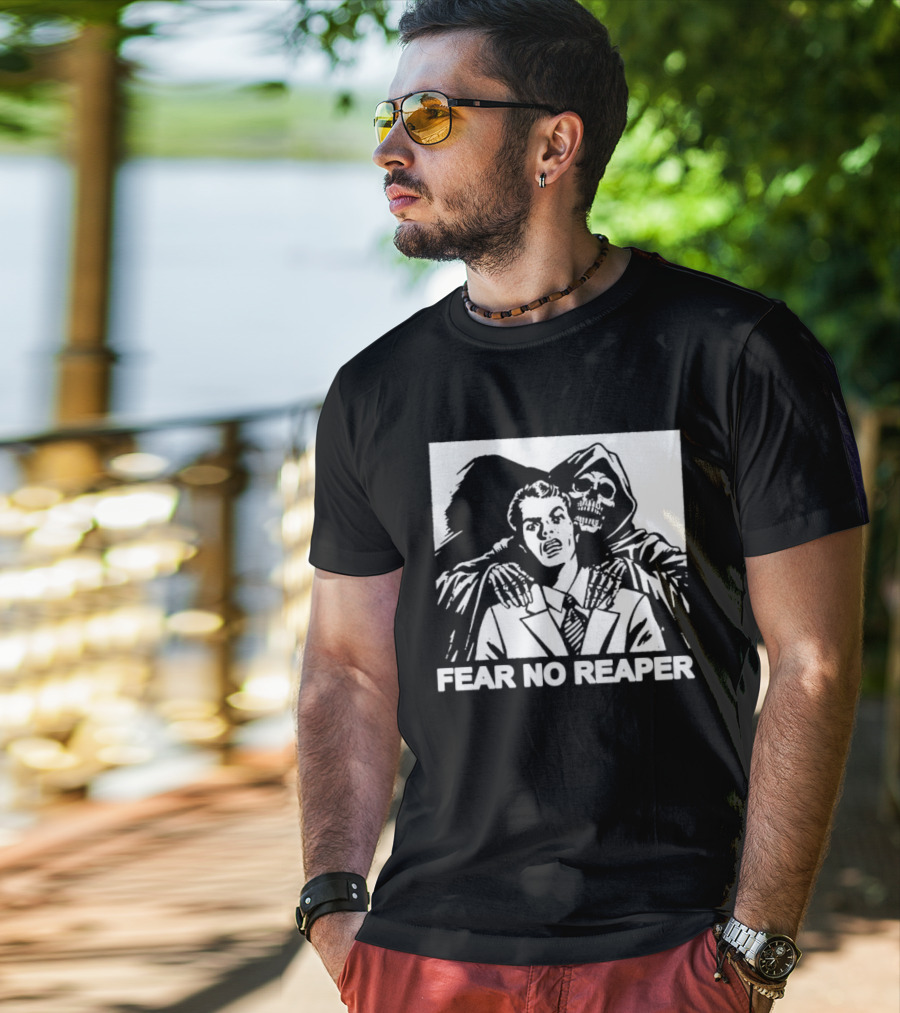 Fear No Reaper Grim Death Skull Horror T-Shirt