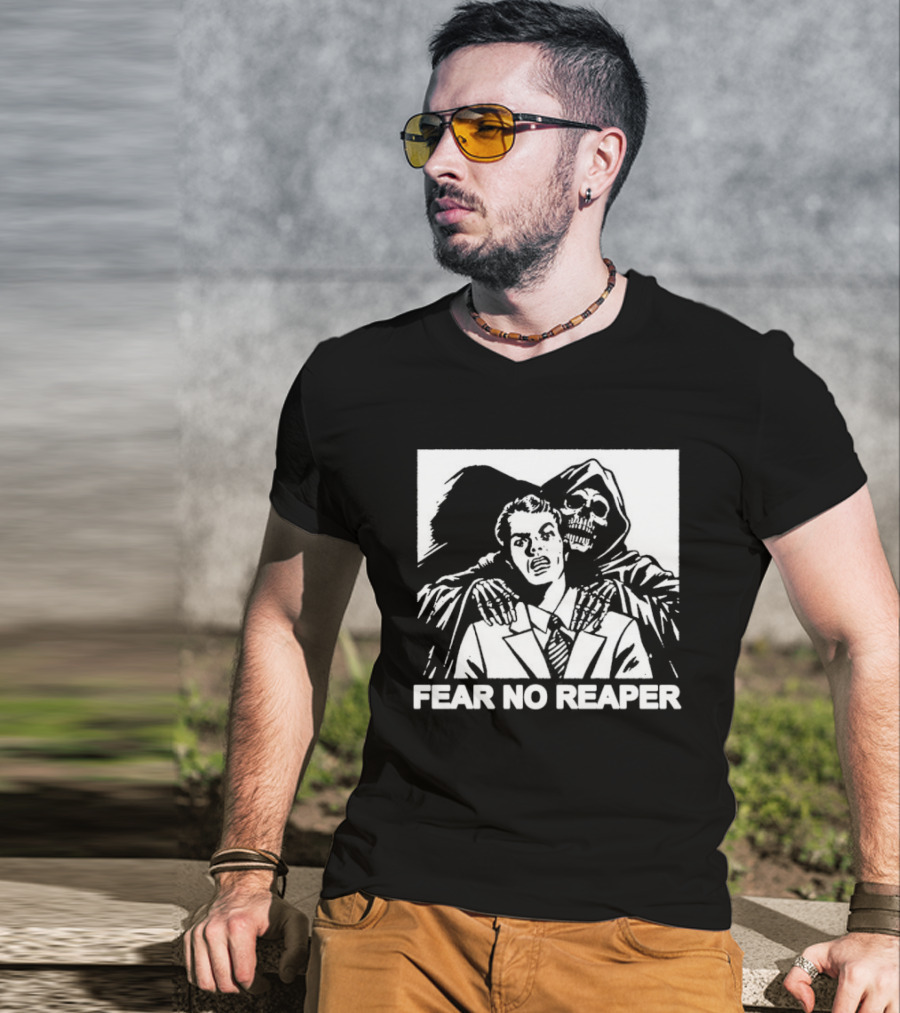 Fear No Reaper Grim Death Skull Horror T-Shirt