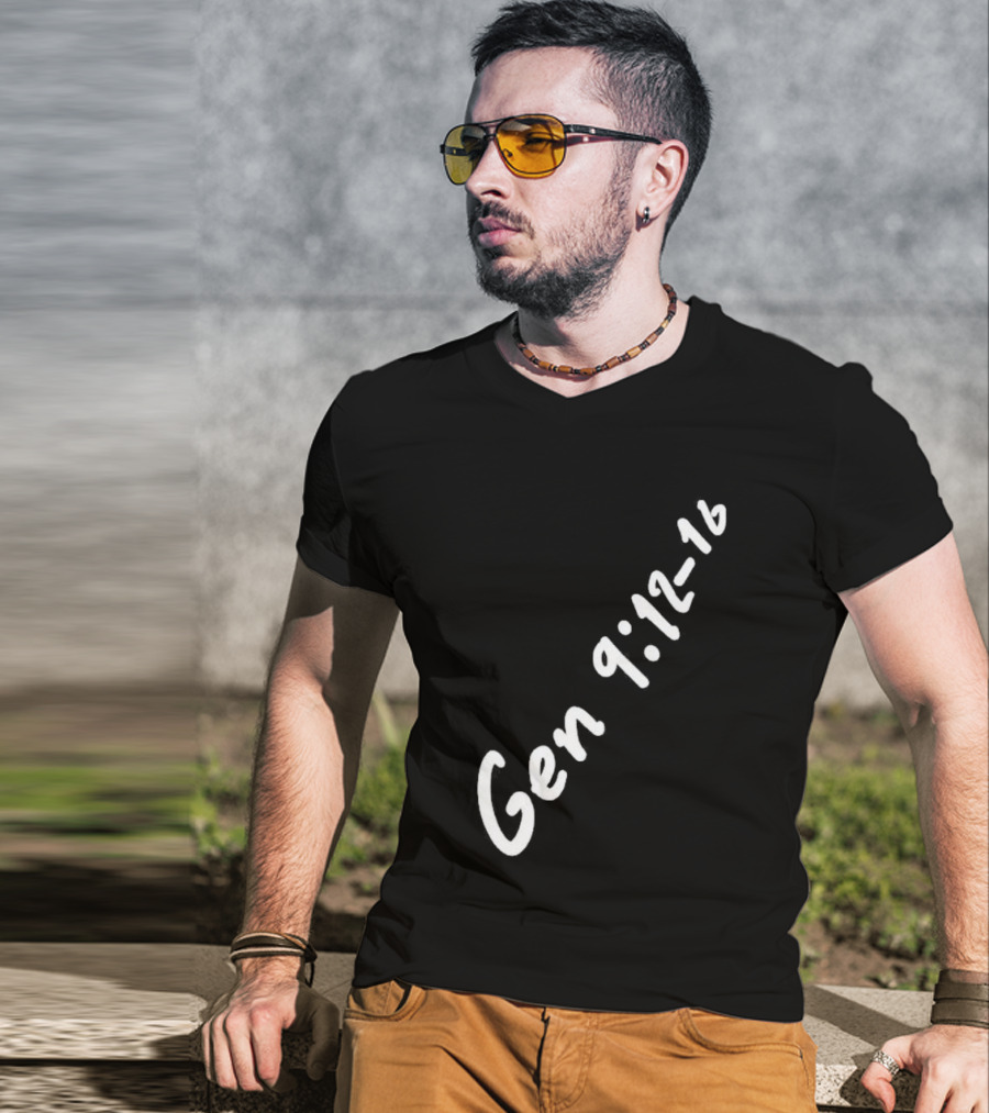Gen 9:12 16 Text Diagonal Scripture Reference T-Shirt
