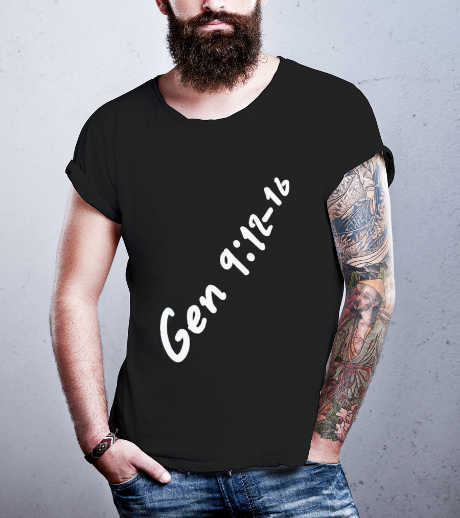 Gen 9:12 16 Text Diagonal Scripture Reference T-Shirt