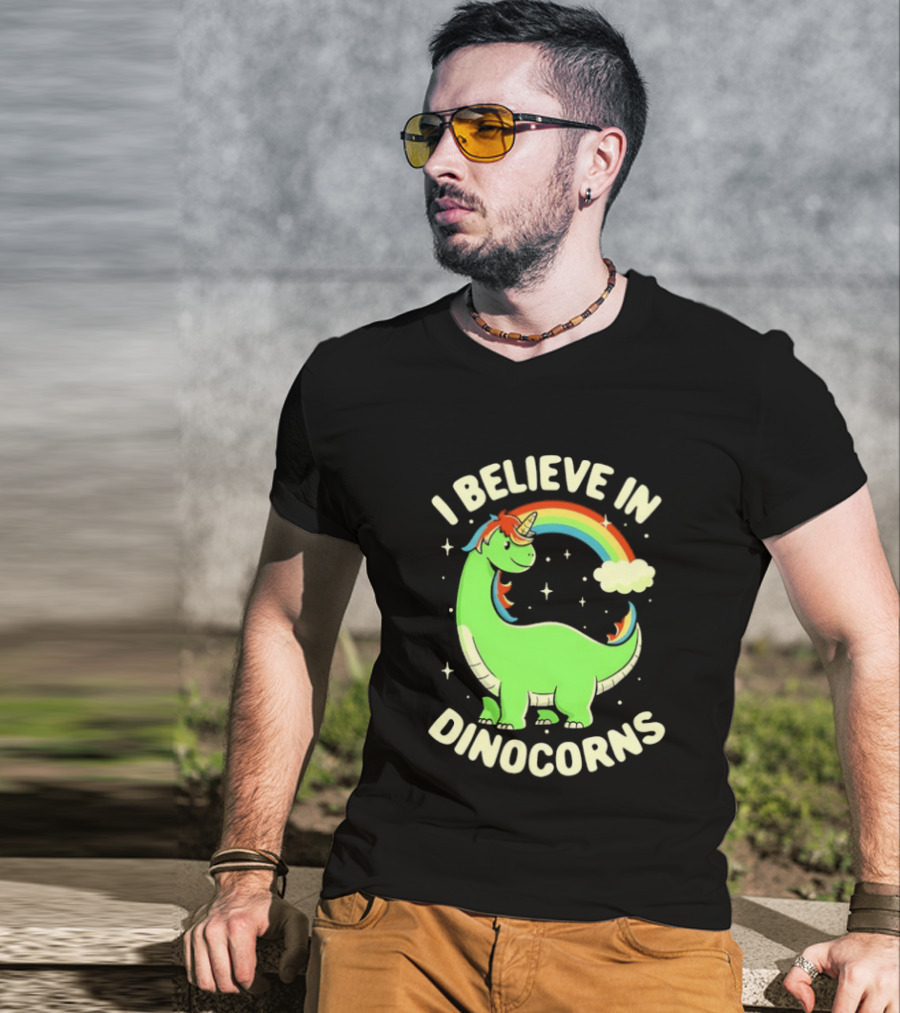 I Believe In Dinocorns Dinosaur Unicorn Rainbow Magic T-Shirt