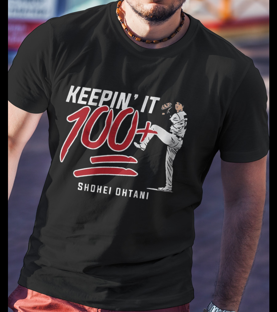 Shohei Ohtani Keepin It 100+ Baseball Pitching T-Shirt