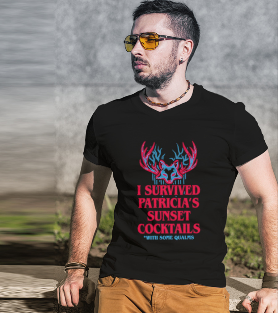 I Survived Patricia's Sunset Cocktails With Some Qualms Fox Antlers T-Shirt