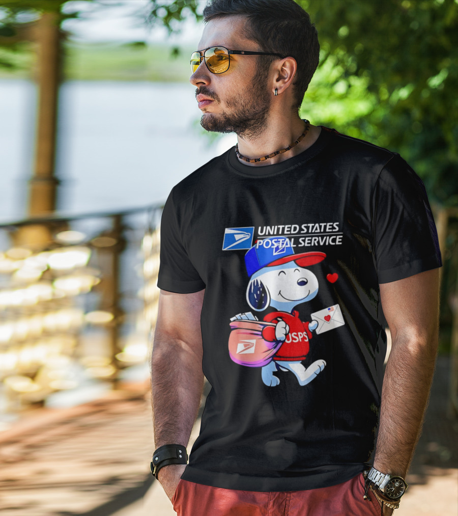 Snoopy USPS Mail Carrier United States Postal Service Official Collaboration T-Shirt