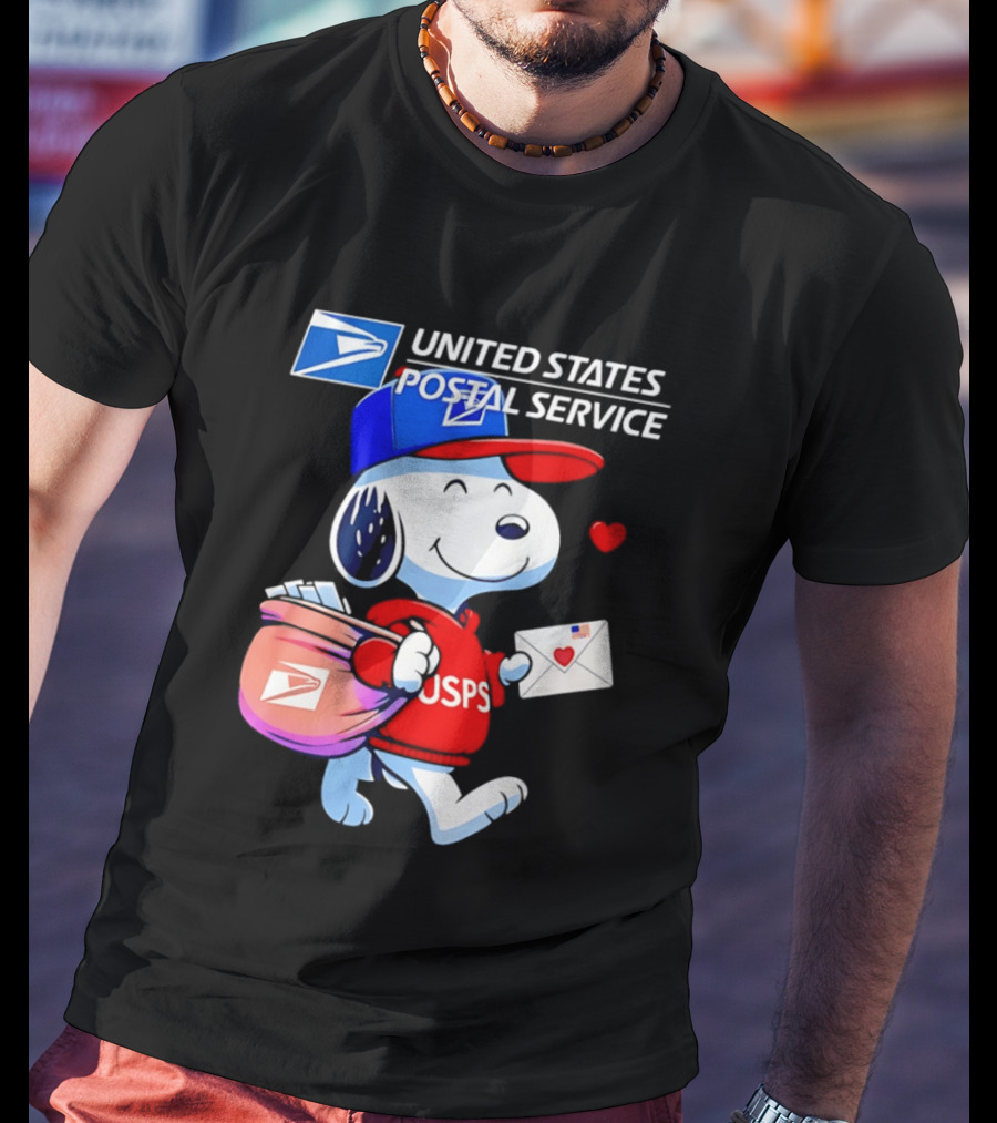 Snoopy USPS Mail Carrier United States Postal Service Official Collaboration T-Shirt