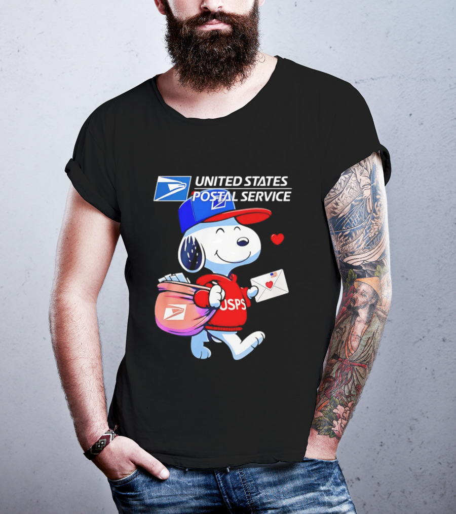 Snoopy USPS Mail Carrier United States Postal Service Official Collaboration T-Shirt