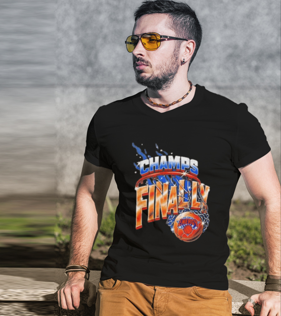 New York Knicks Champs Finally Energy Basketball T-Shirt