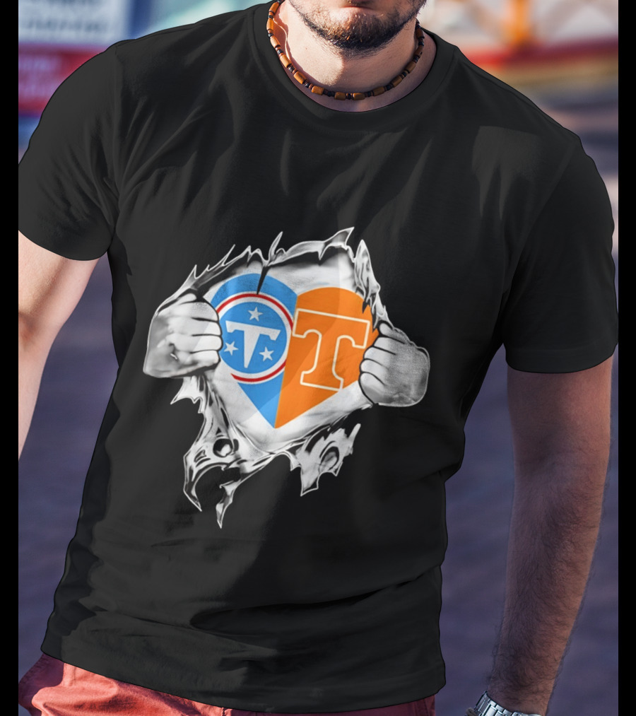 Tennessee Titans Tennessee Volunteers Heart T-Shirt