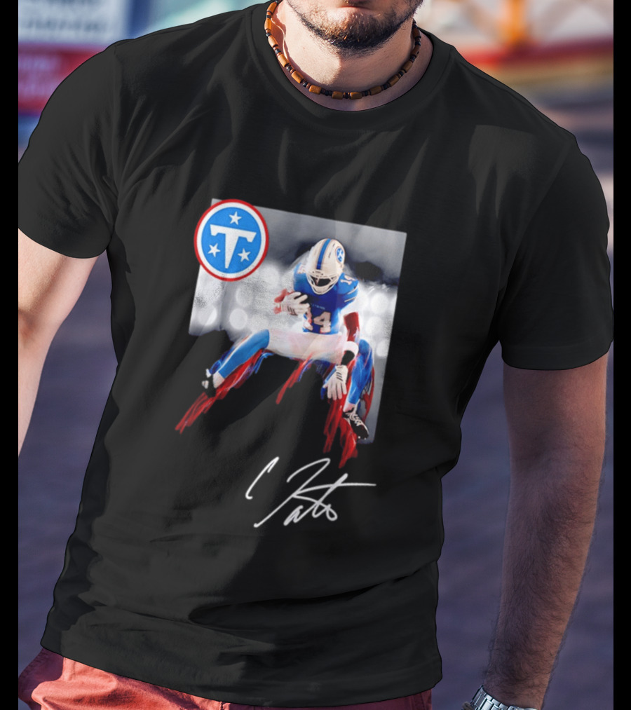 Tennessee Titans Carnell Tate Rookie Legacy 14 Blue Red T-Shirt