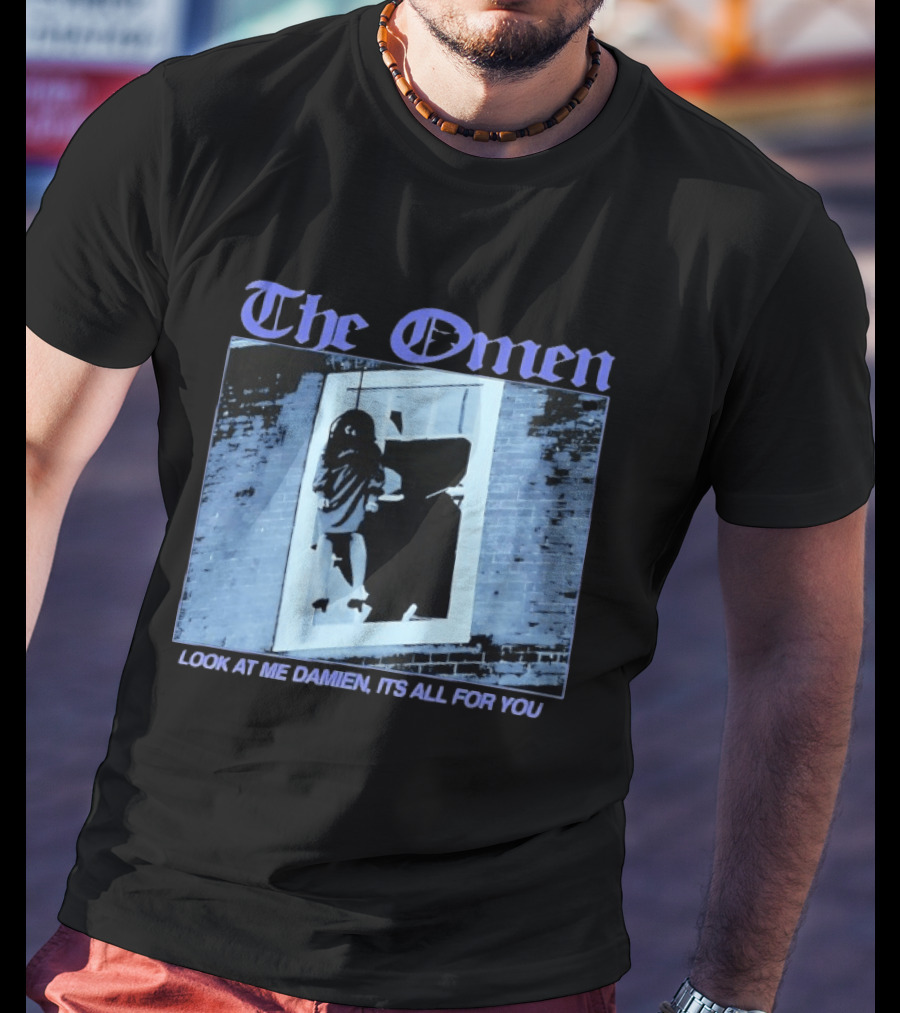 The Omen Look At Me Damien It's All For You Classic Horror Scene T-Shirt