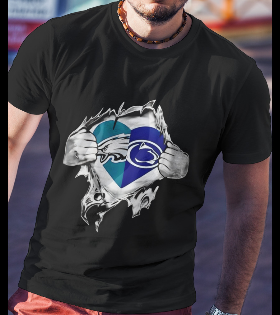 Philadelphia Eagles Penn State Nittany Lions Heart T-Shirt