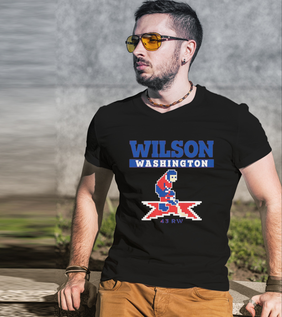 Tom Wilson Washington Capitals 43 RW NHL Pixel Art Hockey T-Shirt