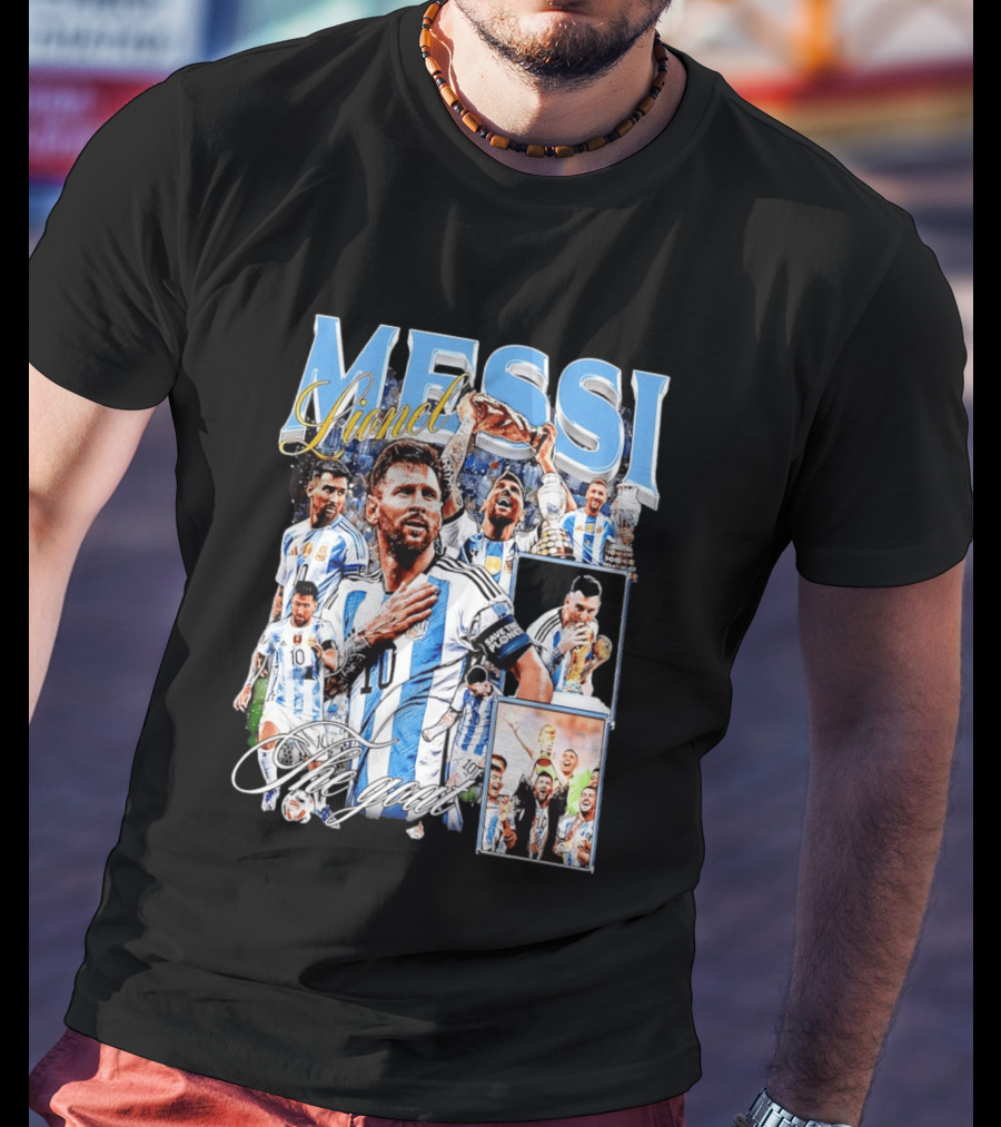 Lionel Messi The Goat Argentina National Football Team Celebration T-Shirt