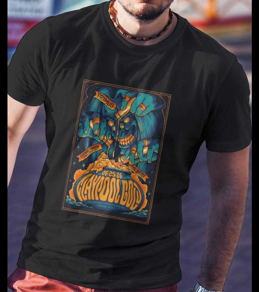 Primus Claypool Lennon Delirium Frog Brigade June 25 2026 Pavilion Toyota Music Factory Irving TX T-Shirt
