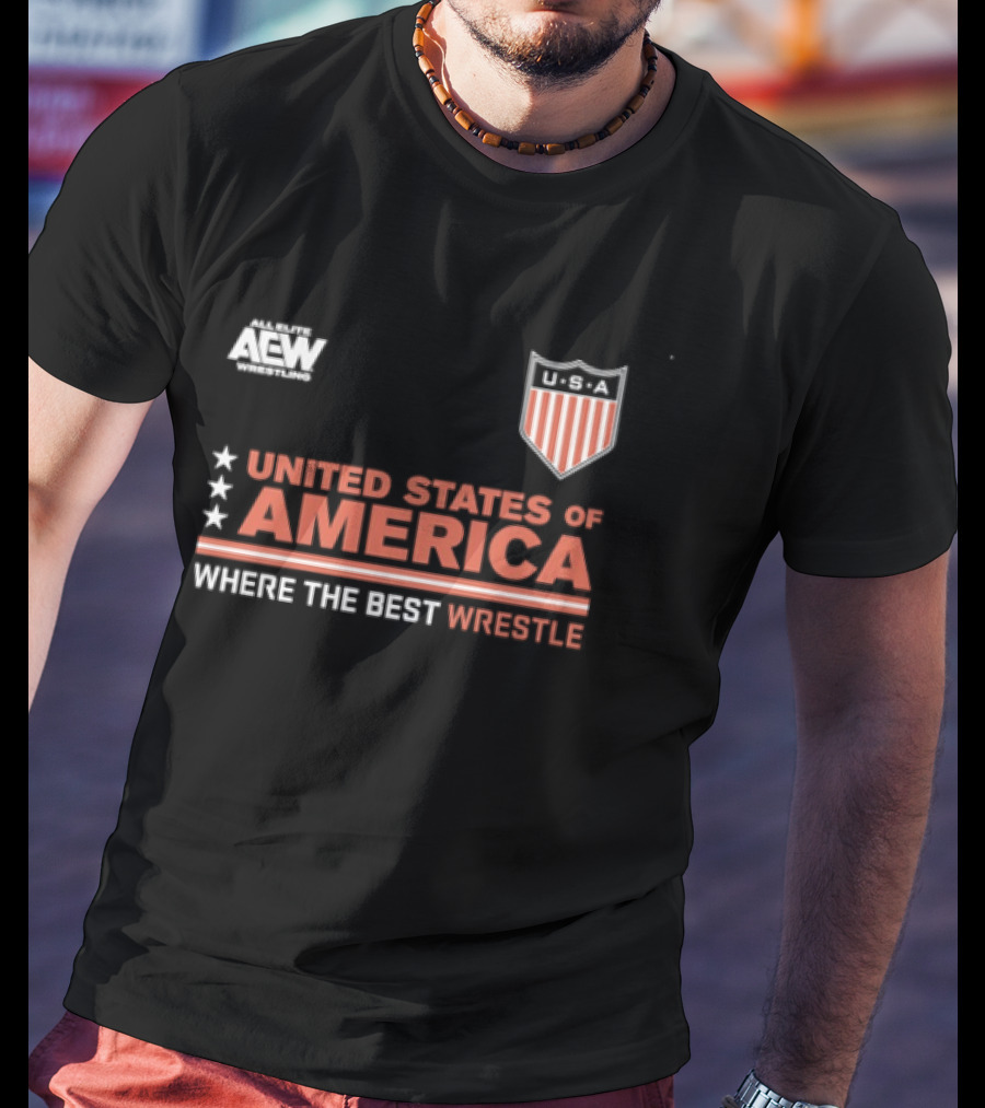 AEW United States Of America Where The Best Wrestle FCBA T-Shirt