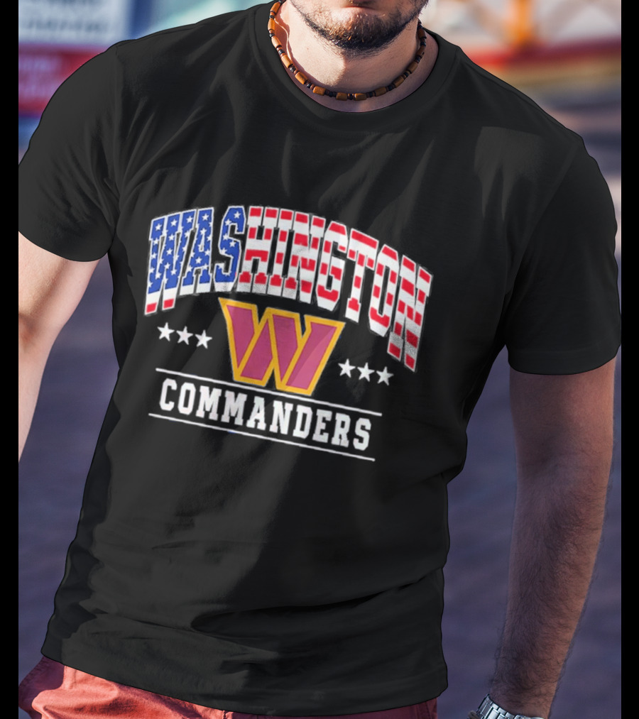 Washington Commanders Americana W Logo 250th Anniversary Celebration T-Shirt