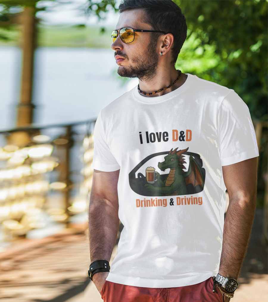I Love D&D Dragon Beer Drinking And Driving T-Shirt