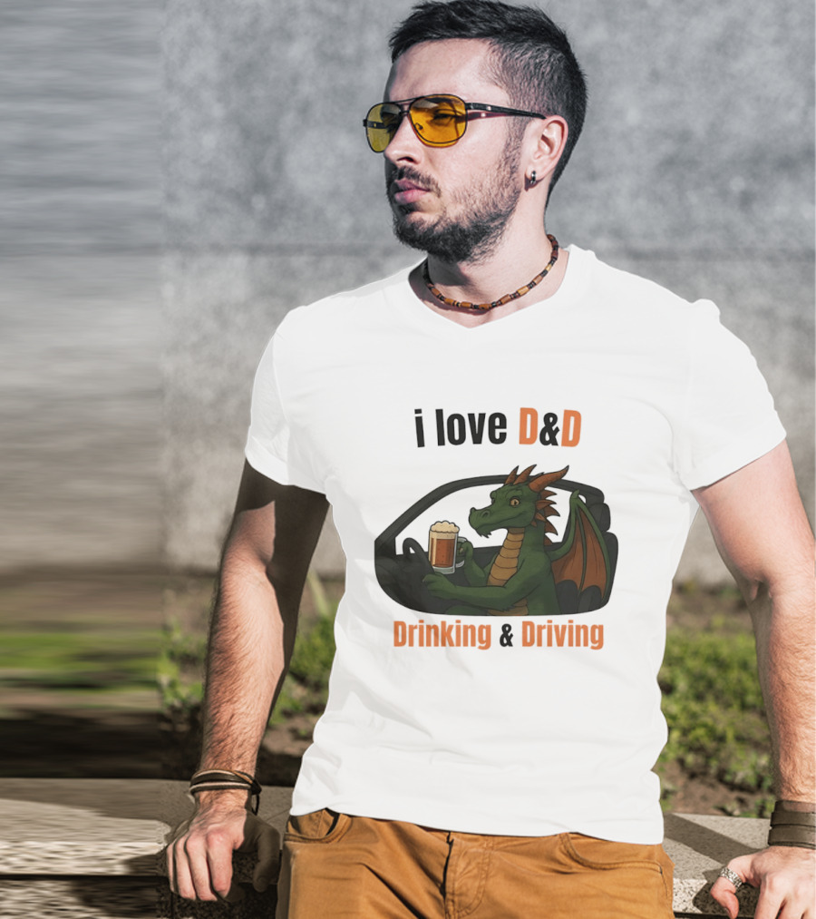 I Love D&D Dragon Beer Drinking And Driving T-Shirt