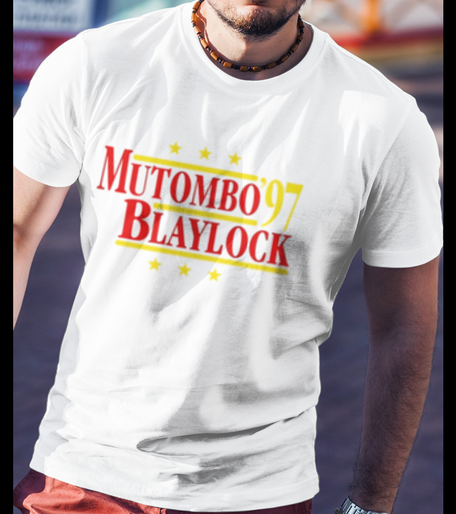 Mutombo Blaylock '97 Atlanta Hawks NBA Stars T-Shirt