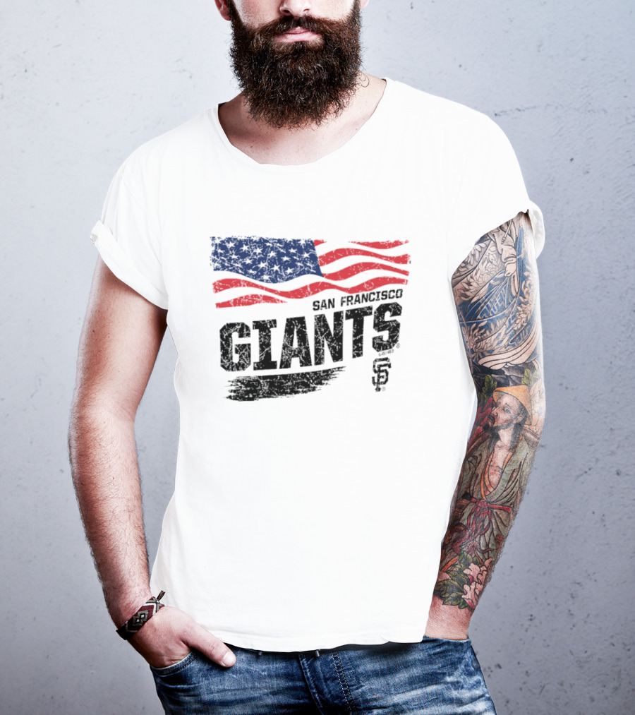 San Francisco Giants American Flag 4th Of July Celebration T-Shirt