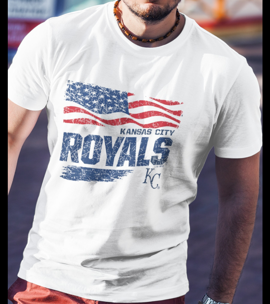 Kansas City Royals Waving American Flag 4th Of July Celebration KC T-Shirt
